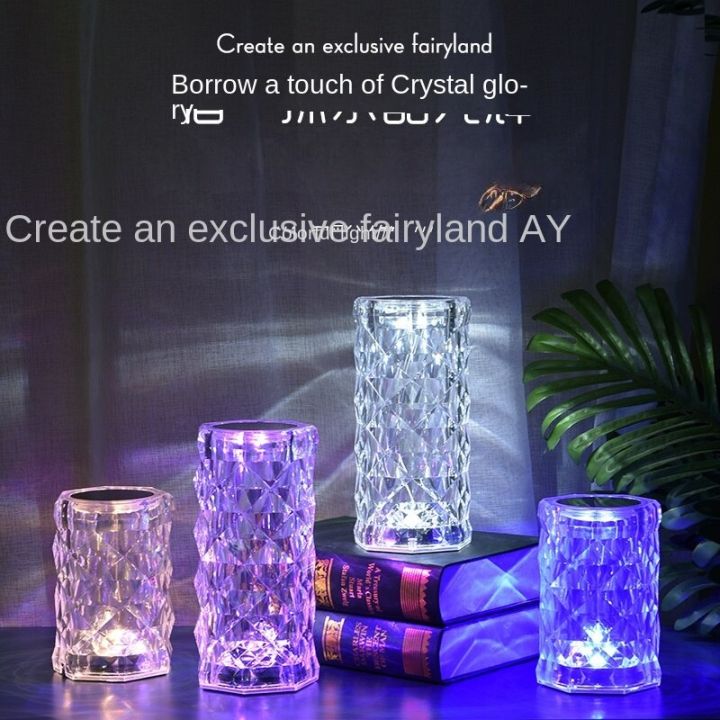 ready-stock-crystal-table-lamp-bedroom-rose-diamond-atmosphere-bedside-romantic-rechargeable-petal-night-light-led-touch-change-color-desktop-projector