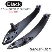 Black-2pcs-Rear ปกสำหรับ BMW มือจับประตูด้านในรถยนต์,3ชุด2013-2018 316D F30 318D 320D F31 320I 325D 51417279312