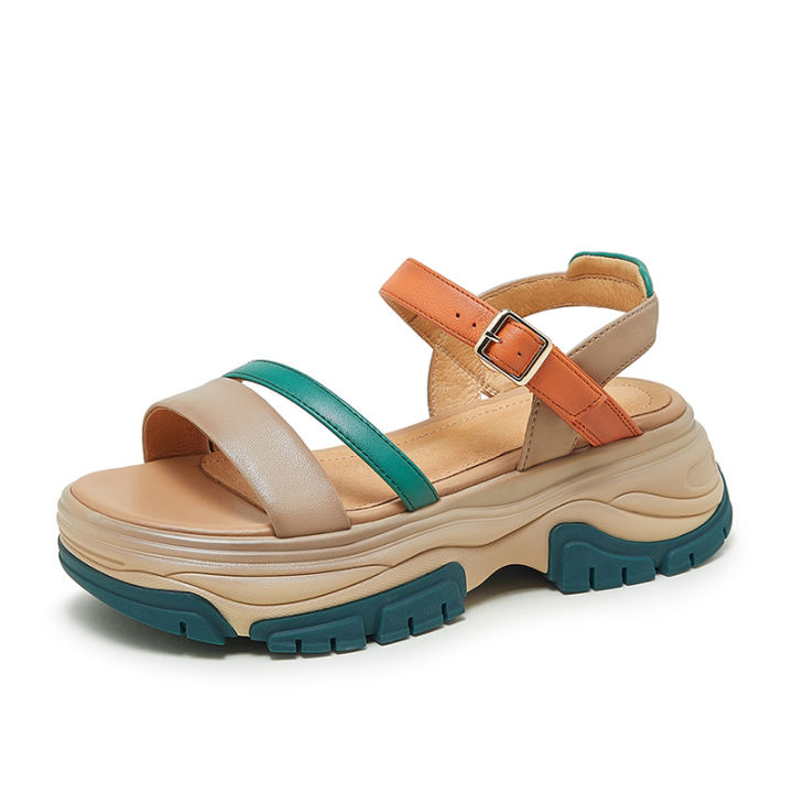 cameljeans-รองเท้าผู้หญิงฤดูร้อนแฟชั่นแพลตฟอร์มวินเทจรองเท้าแตะชายหาด