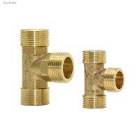 ✐ Male 1/2 3/4 Plumbing T Type Connector Brass G1/2 G3/4 Tee Water Splitter Threaded Connector Pipe Fittings 1Pcs