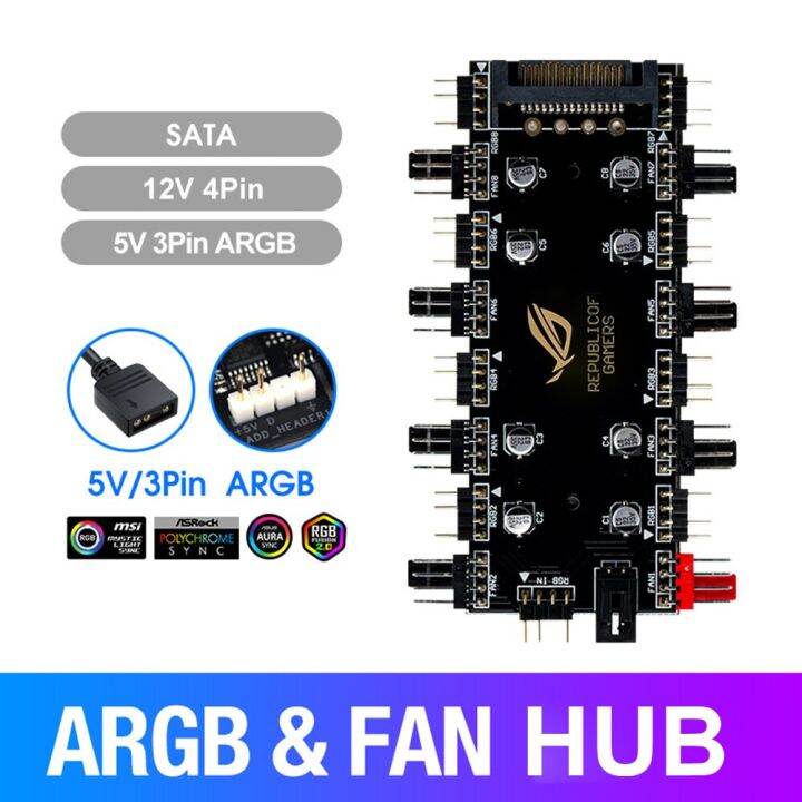 1-to-8-way-splitter-rgb-pwm-hub-pc-5v-3pin-12v-4pin-cooling-fan-hub-rgb-cable-splitter-hub-for-motherboard-led-strip-control-usb-hubs