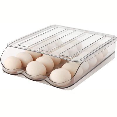 1 Piece Egg Storage Container Capacity Egg Organizer 1 Layer for Fridge with Lid