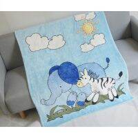 Sky Blue Elephant Ze ผ้าห่มโยน95X120ซม. บนโซฟาเตียงเครื่องบินเครื่องปรับอากาศหนาผ้าห่มสำหรับเด็กทารก Boys