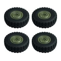 4Pcs Wheel Tire Tyre Model Car Tire for LDRC LD-P06 LD P06 Unimog 1/12 RC Truck Car Spare Parts Accessories,Green