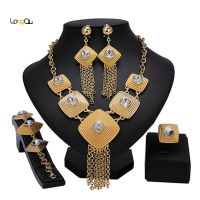 【lz】✼✾⊙  Nigeria Wedding Jewelry Set para mulheres conjunto de jóias nupcial Dubai banhado a ouro 18k personalizado moda alta qualidade atacado