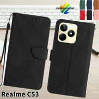 fashion casing for OPPO Realme C53 C55 เคสหนังโทรศัพท์มือถือใส่การ์ดเคสโทรศัพท์นูนแบบ Lite