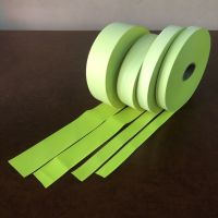 แถบผ้าสะท้อนแสง เกรดA สีเขียวมะนาว สำหรับเย็บติดเสื้อ หน้ากว้าง 2ซม., 1, 1.5, 2นิ้ว