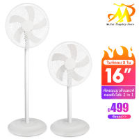 Muller 16 นิ้ว พัดลมตั้งพื้น พัดลมแรงพัดลมสำหรับ Vertical fan ปรับแรงลมได้ ปรับความสูง เสียงรบกวนต่ำ Stand Fans