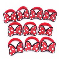 ☬ 10PCS Cartoon Bowknot Children Rubber Bands for Girls BB Headwear Simple Elastic Hair Bands Kids Gift