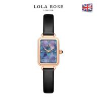 Đồng hồ nữ đẹp đồng hồ Lolarose thiết kế mặt vuông 22x27mm với những mảnh sò hình thoi màu cánh bướm đen quyến rũ kết hợp dây da bảo hành 2 năm LR2180 đồng hồ nữ sang trọng thumbnail