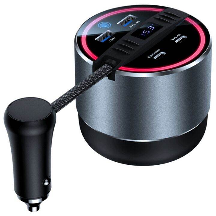 car-water-cup-phone-65w-quick-intelligent-charger-car-phone-charger-four-ports-interior-for-tesla-model-3-model-y-accessories