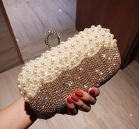 Luxury Vintage Pearl Tassel Small Bag One Shoulder Diagonal Bag Diamond Banquet Bag Dress Wedding Bag Dinner Clutch