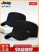 ◆ JEEP SPIRIT Jeep Hat Mens Flat Top Hat Plus Velvet Thickened Cotton Hat Middle-aged and Elderly Peaked Cap Autumn and Winter