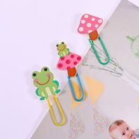 5Pcs Bookmark Clips Wooden Lotus Leaf Decor Paper Clips Colorful Paper Clips Stationery School Office Supplies Clips Pins Tacks