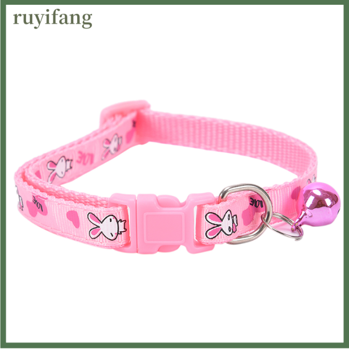 ruyifang-สัตว์เลี้ยงน่ารักแมวสุนัขลูกสุนัขลูกแมวปรับคอสัตว์เลี้ยงพร้อมกระดิ่งและกระต่าย