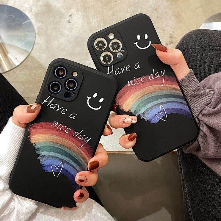 เคสศัพท์-สายรุ้ง-ใบหน้ายิ้มแย้ม-vivo-y15-y17-y12-y19-v15-y30-y50-เคสศัพท์-y85-ของเหลว-ซิลิโคน-เคสศัพท์มือถือ-vivo-เคส