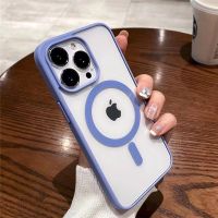 เคสชาร์จไร้สายแม่เหล็กแข็งสีใส (สไตล์ใหม่) สำหรับ Magsafe XR XR iPhone 14 13 12 11 Pro Max Mini X Xs XR เคสโทรศัพท์