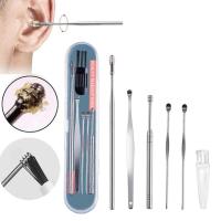 6Pcs Set Of Stainless Steel Spiral Ear Scoop Ear Scoop Scoop Picking Tool Ear Double-headed Set Ear Y1H2