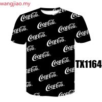 ใหม่ฤดูร้อน Coca โคล่า3D พิมพ์กราฟิกเสื้อยืดผู้ชายเย็นตลกสร้างสรรค์รอบคอ TEE เสื้อ