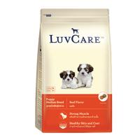 Luv care อาหารลูกสุนัข พันธุ์กลาง รสเนื้อ 9กก.(1 ถุง) Luv care Beef Flavor for Medium Puppy Dog Food 9Kg (1 bag)