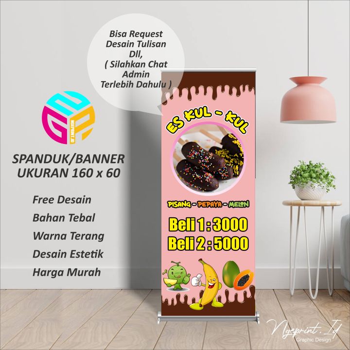Spanduk/Banner Berdiri Es Kul Kul Ukuran 160 x 60 | Lazada Indonesia