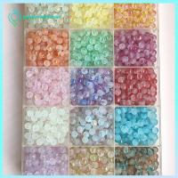 GONGRUOQIUSHAN 500pcs 8mm คะ ลูกปัดแก้วสำหรับทำเครื่องประดับ กระจกสำหรับผู้หญิง ผสมสี ลูกปัดขนาดใหญ่ทำสีทอง งานฝีมือดีไอวาย เครื่องรางลูกปัดแก้วทรงกลม สำหรับกำไลข้อมือ