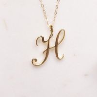 Small letter Label Simple Initial Logo alphabet H Necklace Fashion Symbol English Initials Letters Charm Pendant Jewelry Fashion Chain Necklaces