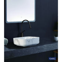 GHBathroom_Mall-Verno อ่างวางบนเคาน์เตอร์ ขนาด 39x39x14cm รุ่น Limited marble VN-1045C สีขาว ร้านค้าเเนะนำ