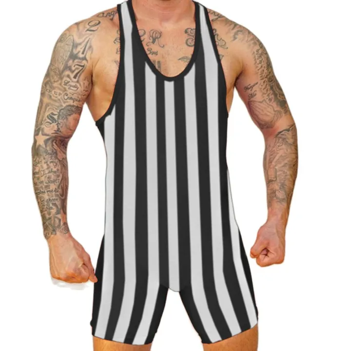 Men Wrestling Singlets Suit Running Speedsuit Boxing Tights Sleeveless
