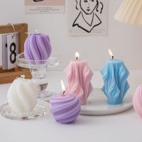 3D Swirl Scented Candles Aesthetic Unique Spiral Curve Aromatic Home Decorative Candles Smokeless In Colored Room Decor
