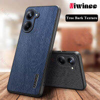 เคสโทรศัพท์เนื้อเปลือกไม้ของ NIWINEE สำหรับ Realme 10 Pro 5G/10 Pro +/10 Pro Plus ทนทานป้องกันการตกกระแทกปลอกซิลิโคนกระเป๋าใส่กล้องรวมทุกอย่าง SD01-1กรอบด้านหลัง