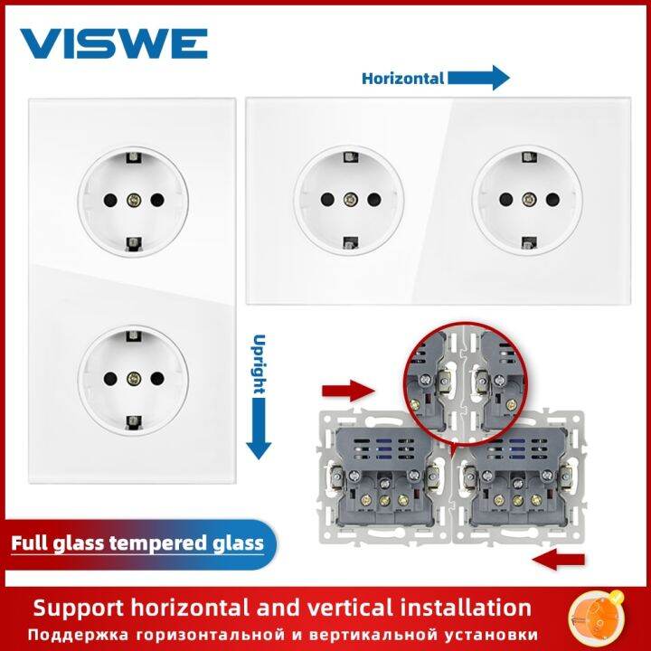 viswe-เต้ารับกระจกเทมเปอร์แบบกระจกคริสตัลเต็มตัวสีดำ250v-16a-ระบบไฟฟ้าปลั๊กเสียบผนังอียูบ้าน