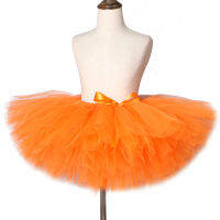 Orange Girls Tutu Skirt for Kids Toddler Fluffy Tutus for Photo Shoot Baby Girl Tulle Skirts Birthday Party Halloween Costumes