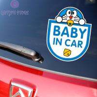 QMTJSH มารูโคเนการ์ตูน,ดินสอสีทารกในรถสติกเกอร์รถสติกเกอร์สะท้อนแสง Baby On Board สร้างสรรค์