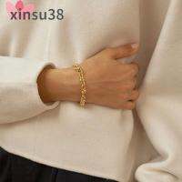 XINSU38ใหม่สร้อยข้อมือโซ่หนาทำด้วยมือคู่พังค์ตัวยูเครื่องประดับสร้อยคอของขวัญสำหรับผู้หญิง