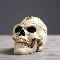 Skull ที่เขี่ย Creative Halloween สยองขวัญตกแต่งเรซิ่นสูบ Ash ถาดของขวัญตกแต่งบ้านตกแต่งวัตถุ Statue