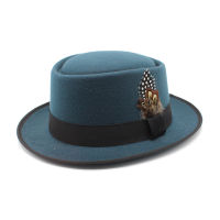 Autumn Winter Women Men Wool Vintage Trilby Felt Fedora Hat Ribbon With Wide Brim Gentleman Elegant For Lady Flat top Jazz Caps