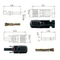 ?ตัวเชื่อมต่อตัวผู้และตัวเมียสำหรับสายเคเบิล PV เชื่อมต่อแผงโซล่าแผงโซล่า