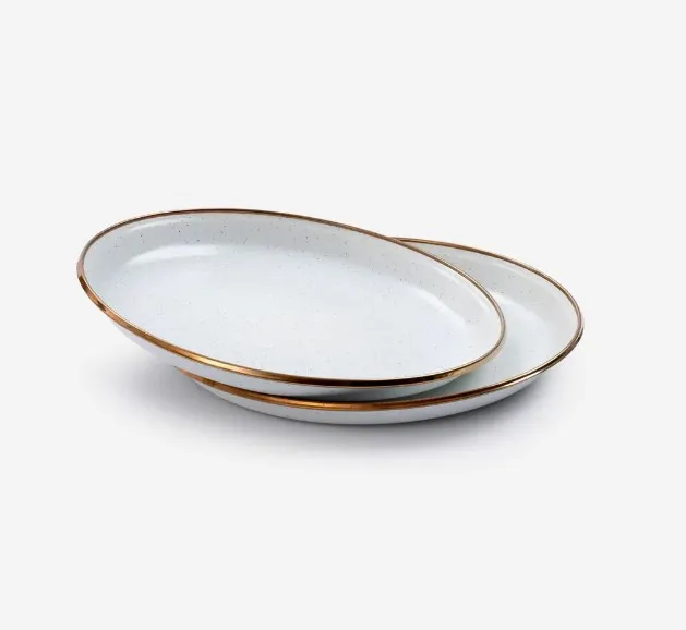 Barebones Living Enamel Salad Plate set of 2 Eggshell Lazada PH