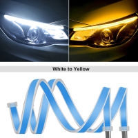 NLpearl 2x Flexible LED DRL Daytime Running Light for Car Headlights 12V Sequential DRL LED Strip Turn Signal Lamp Yellow Auto