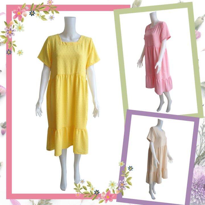 Irene Layered Summer Dress / Duster Pambahay with 1 Pocket, Medium