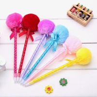 ALLURE High Quality Kawaii Bowknot Cute Gift School Supplies Korea Stationery Accessories Creative Hairball Ballpoint Pen Pen Ballpoint Ball-point Pen