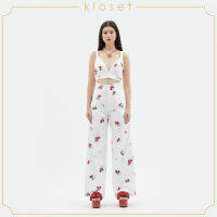 KLOSET Sweety Tomato Pants (PF21-P007)กางเกงขายาว กางเกงผ้าปัก กางเกงผู้หญิง กางเกงแฟชั่น