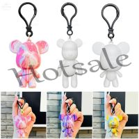 【hot sale】 ☞❃ B02 Fluid Bearbrick Keychain DIY Mini Bear Ornament Keychain Handmade Diy Colored Bear Paint Parent-child Fluid Painting Kids Toys Gift