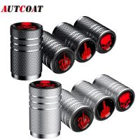 ✣▥ AUTCOAT 4Pcs/Set Car Tire Valve Caps Skull Wheel Valve Cap Auto Tyre Air Valve Stem Caps Dust Cover for Car Vehicles Styling