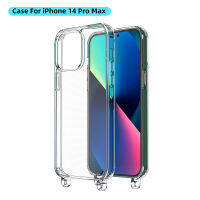 เคสโทรศัพท์เชือกแขวนเหมาะสำหรับ Apple 14 Pro Max ในแนวทแยงซองป้องกัน TPU 13/12 PC ที่โปร่งใสเคสป้องกันการตก Meimiao