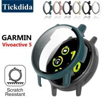 กระจกเทมเปอร์ + เคสสำหรับ Garmin Vivoactive 5ปกป้องหน้าจอกรอบกรอบกันชนสำหรับเคส GarminVivoactive5