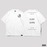 Just Say Bad ® Oversize Long รุ่น SURF GANG ( สกรีนนูน ) สีขาว เสื้อรุ่นทรง A M L / OLS ETPS