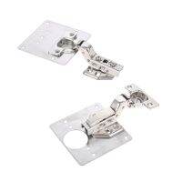 【LZ】 4Pcs Hinge Repair Plates  2Pcs Hinges  32Pcs Screws Kit Stainless Steel Door Side Panel Straight Bracket Furniture Frame Connect