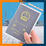 Vỏ Bọc Hộ Chiếu PVC Bao Passport Cover Trong Suốt Có Ngăn Đựng Thẻ Tiện Lợi